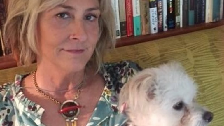 Elizabeth Stuckey-French photo with dog
